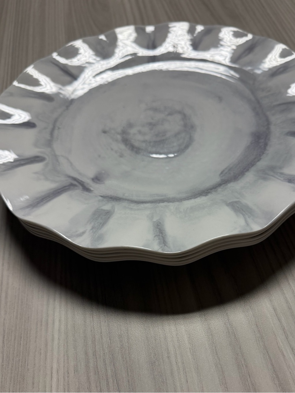 Gray Melamine Scalloped Dinner Plate - Home Dining